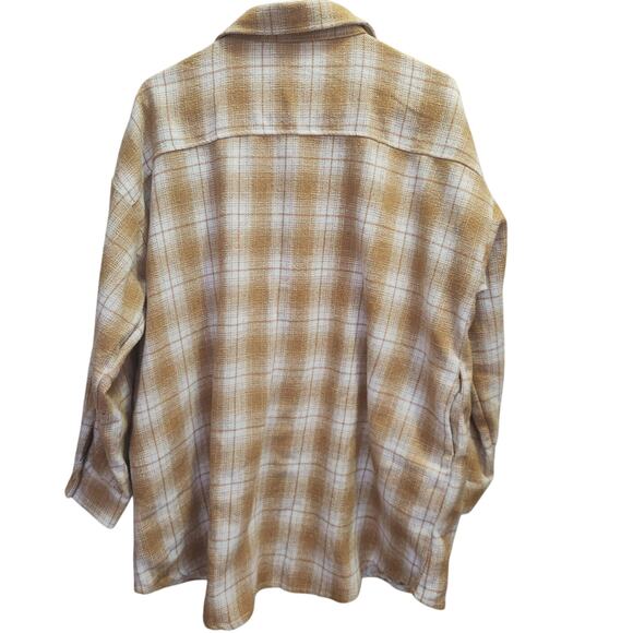 CHIC SOUL Shacket size 1X mustard plaid - Picture 2 of 7